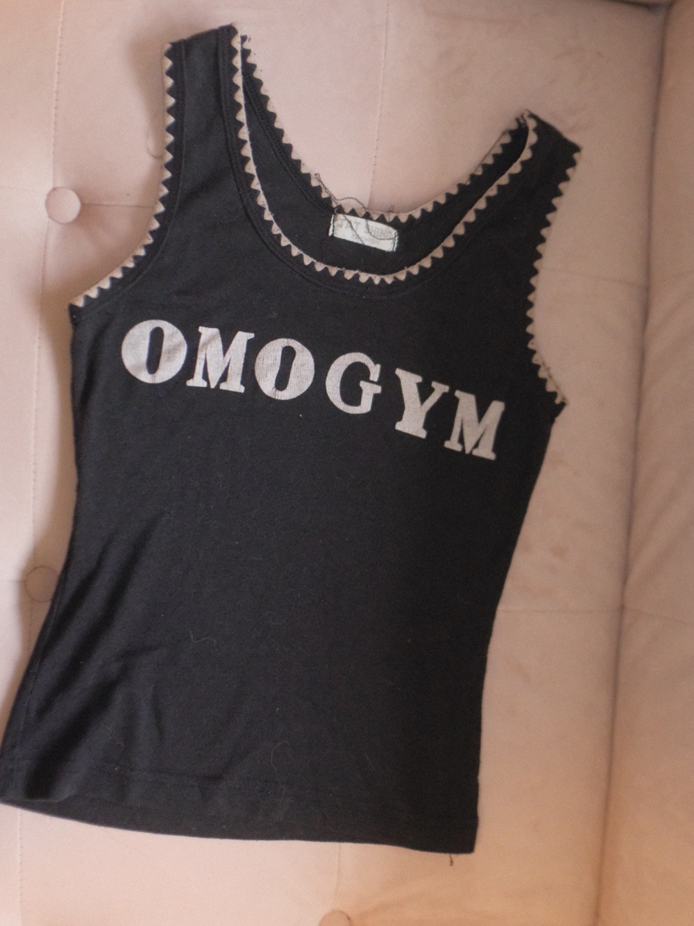 Black Graphic Scoop Neck Tank Top